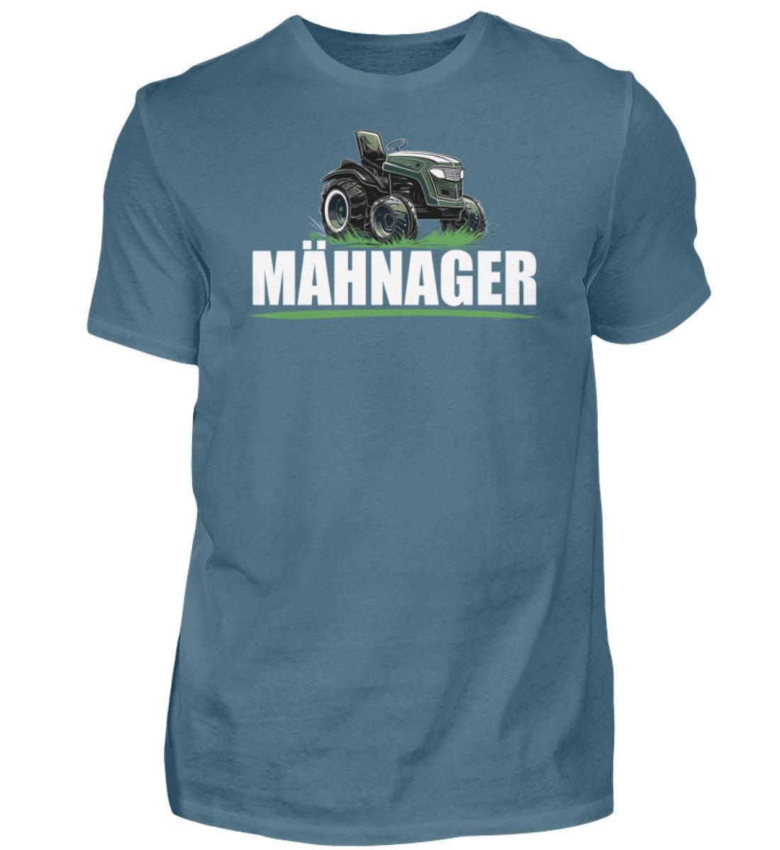 Mähnager Rasenmäher Traktor · Herren T-Shirt-Herren Basic T-Shirt-Stone Blue-S-Agrarstarz