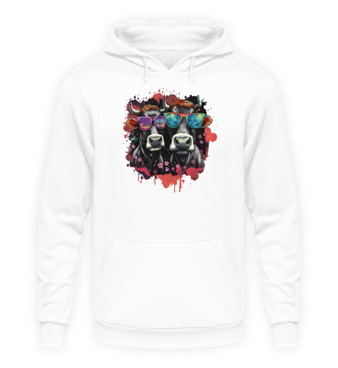 2 Kühe Sonnenbrille · Unisex Kapuzenpullover Hoodie-Unisex Hoodie-Arctic White-XS-Agrarstarz