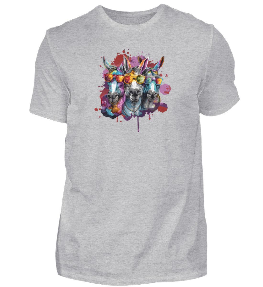 3 Esel Sonnenbrille · Herren T-Shirt-Herren Basic T-Shirt-Heather Grey-S-Agrarstarz