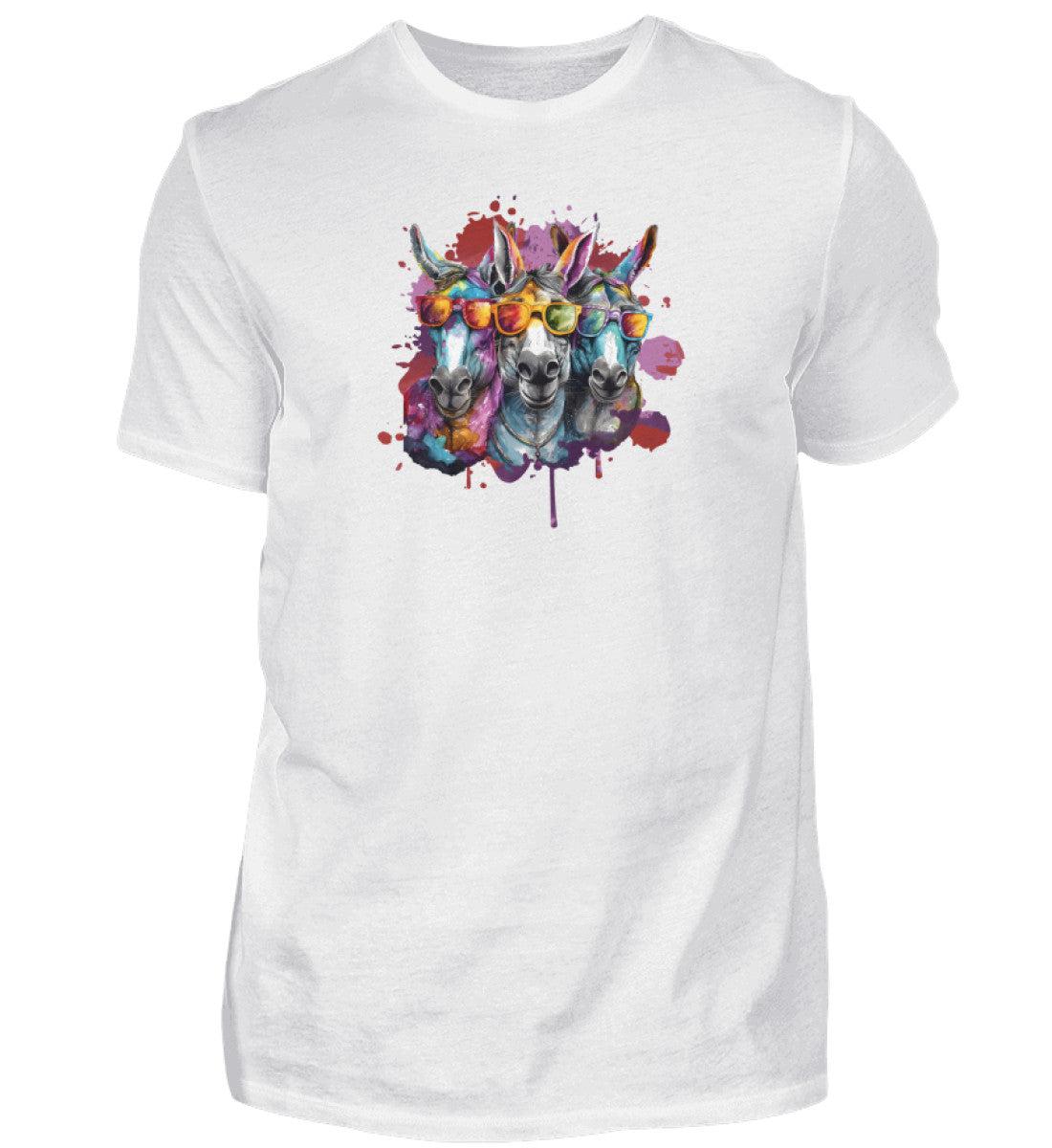 3 Esel Sonnenbrille · Herren T-Shirt-Herren Basic T-Shirt-White-S-Agrarstarz