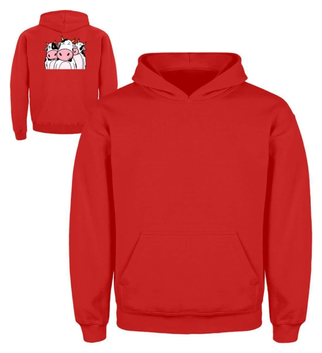 3 Kühe · Kinder Kapuzenpullover Hoodie-Kinder Hoodie-Fire Red-3/4 (98/104)-Agrarstarz