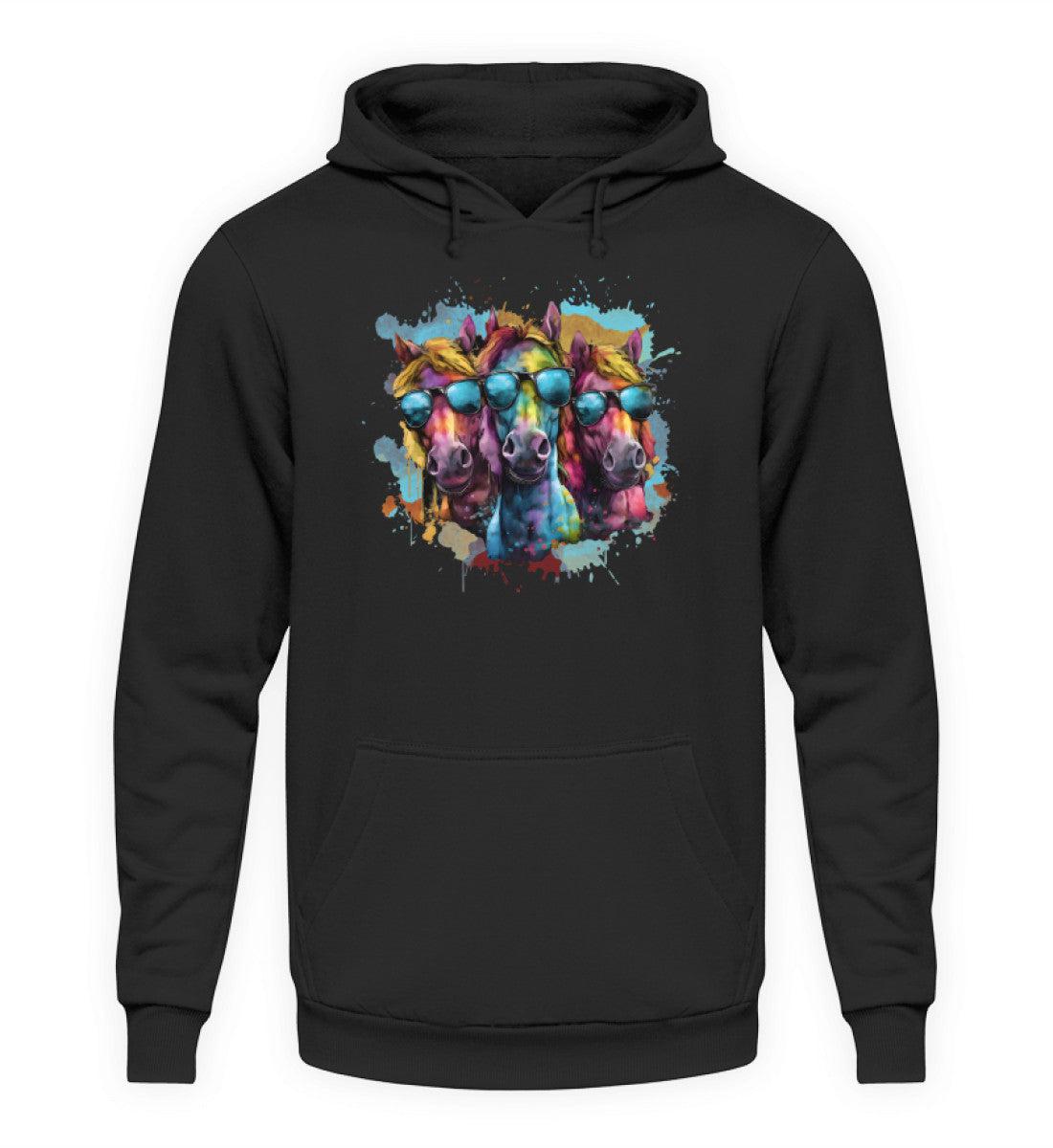 3 Pferde Sonnenbrille 2 · Unisex Kapuzenpullover Hoodie-Unisex Hoodie-Deep Black-XS-Agrarstarz
