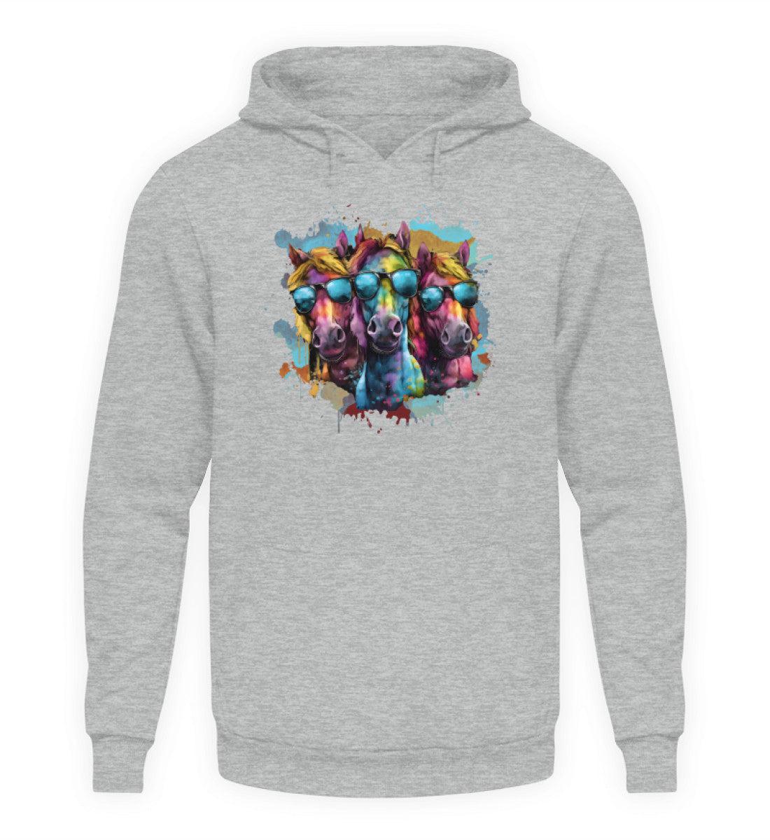 3 Pferde Sonnenbrille 2 · Unisex Kapuzenpullover Hoodie-Unisex Hoodie-Heather Sport Grey-XS-Agrarstarz