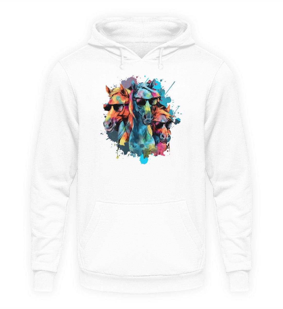 3 Pferde Sonnenbrille · Unisex Kapuzenpullover Hoodie-Unisex Hoodie-Arctic White-XS-Agrarstarz