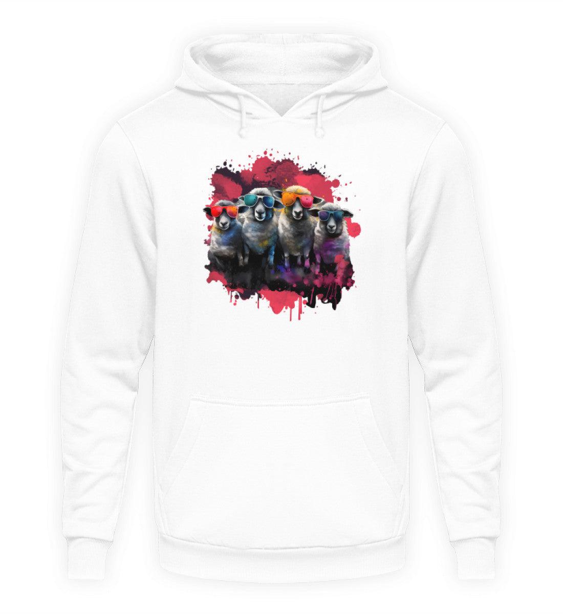 4 Schafe Wasserfarben · Unisex Kapuzenpullover Hoodie-Unisex Hoodie-Arctic White-XS-Agrarstarz