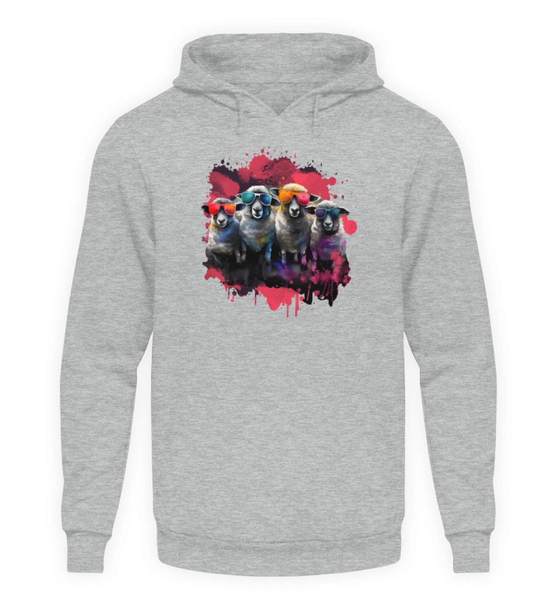4 Schafe Wasserfarben · Unisex Kapuzenpullover Hoodie-Unisex Hoodie-Heather Sport Grey-XS-Agrarstarz
