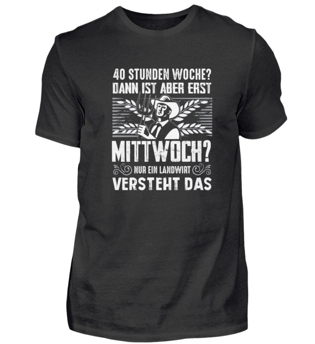 40 Stunden Woche · Herren T-Shirt-Herren Basic T-Shirt-Black-S-Agrarstarz