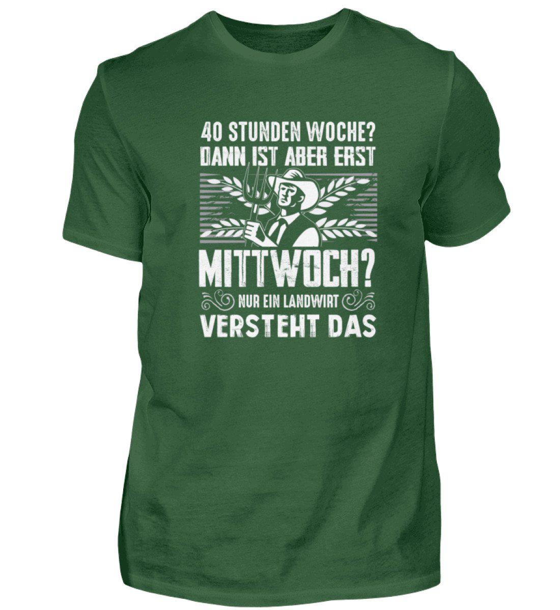 40 Stunden Woche · Herren T-Shirt-Herren Basic T-Shirt-Bottle Green-S-Agrarstarz