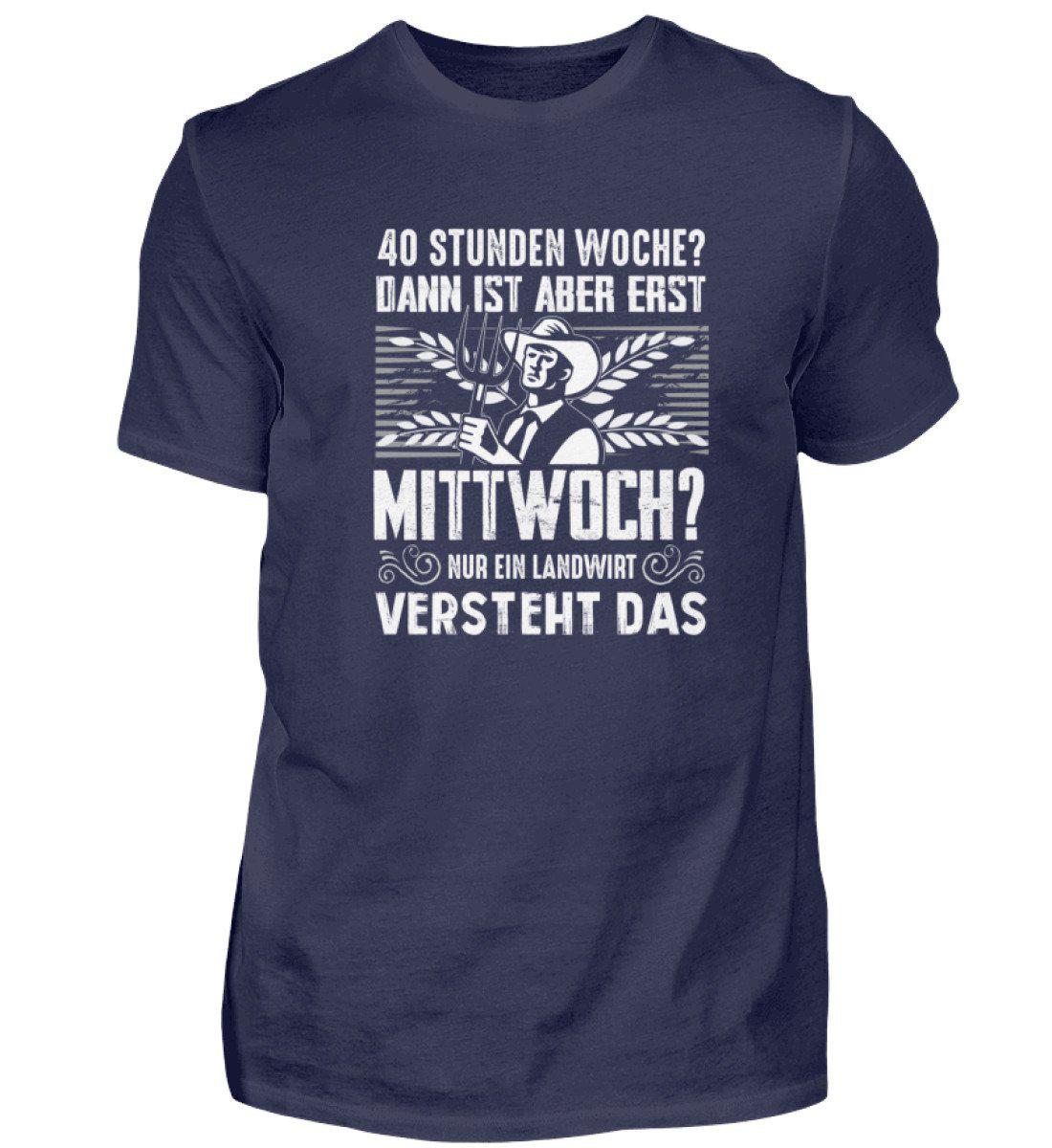 40 Stunden Woche · Herren T-Shirt-Herren Basic T-Shirt-Navy-S-Agrarstarz
