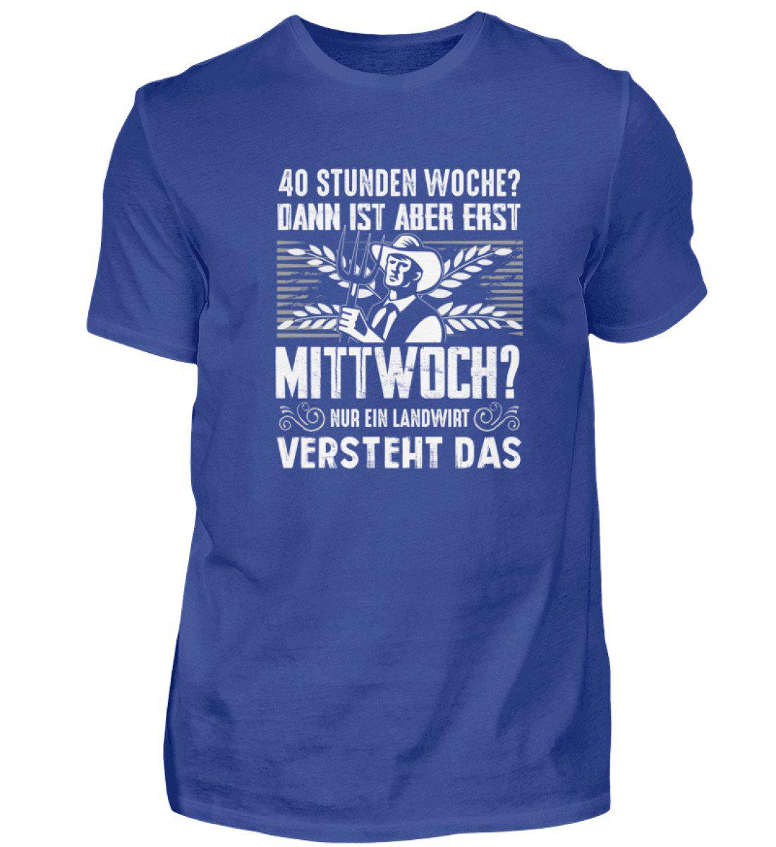 40 Stunden Woche · Herren T-Shirt-Herren Basic T-Shirt-Royal Blue-S-Agrarstarz