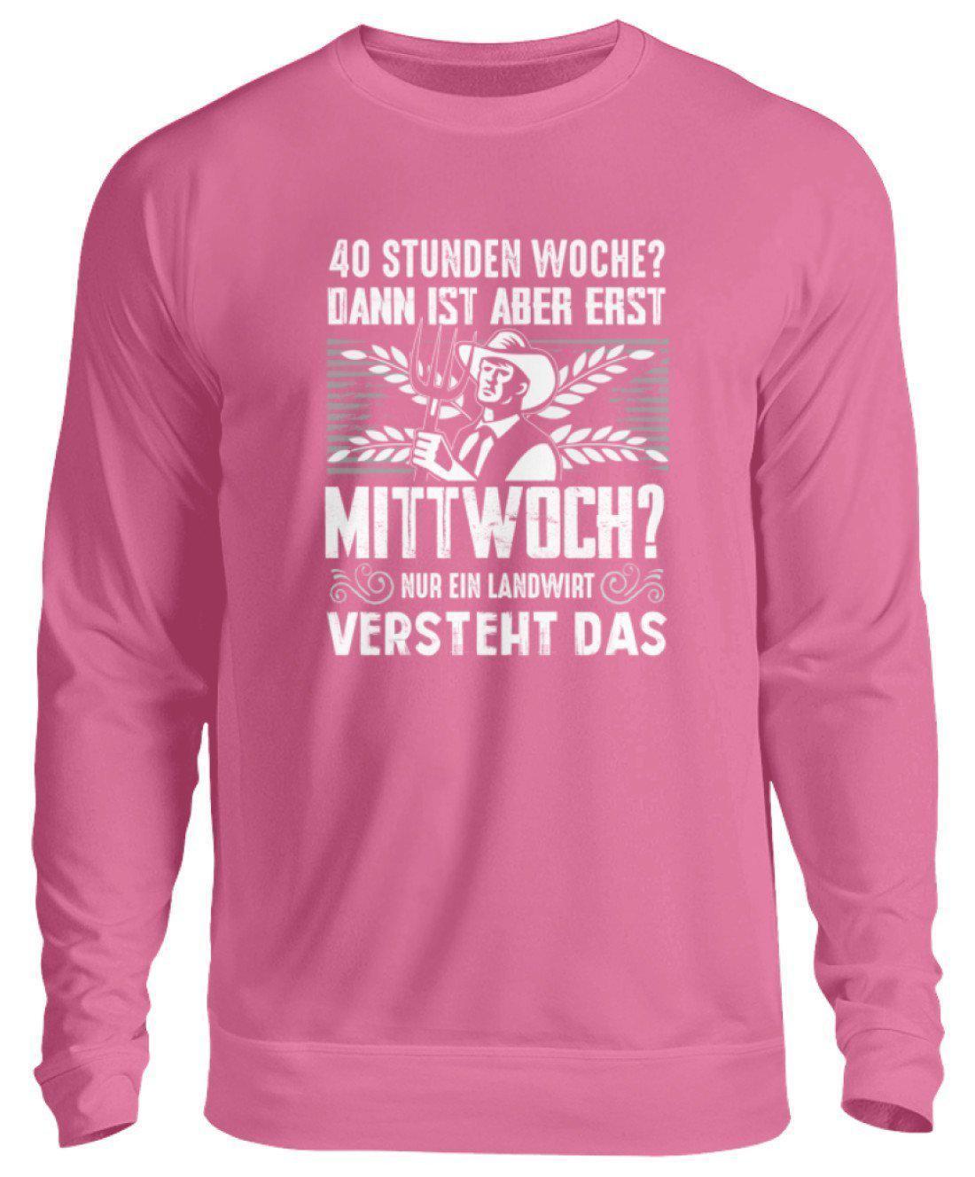 40 Stunden Woche · Unisex Sweatshirt Pullover-Unisex Sweatshirt-Candyfloss Pink-S-Agrarstarz