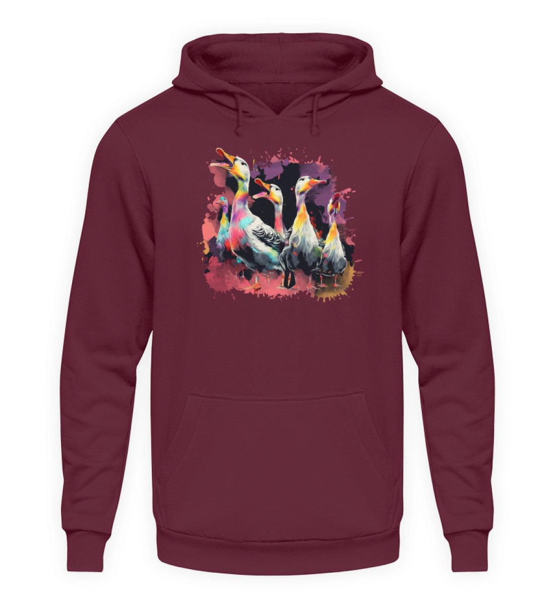5 Enten Wasserfarben · Unisex Kapuzenpullover Hoodie-Unisex Hoodie-Burgundy-XS-Agrarstarz