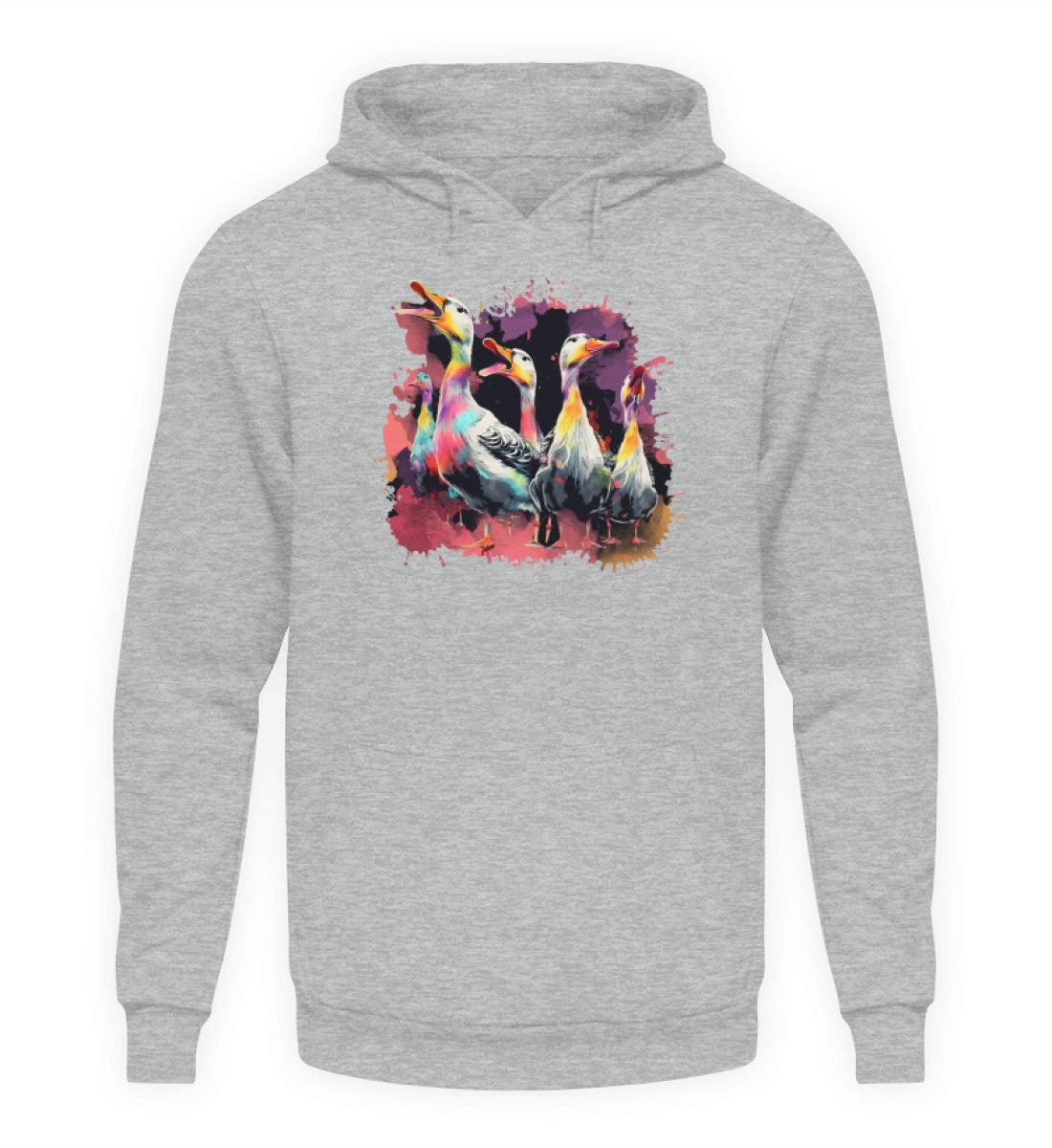 5 Enten Wasserfarben · Unisex Kapuzenpullover Hoodie-Unisex Hoodie-Heather Sport Grey-XS-Agrarstarz