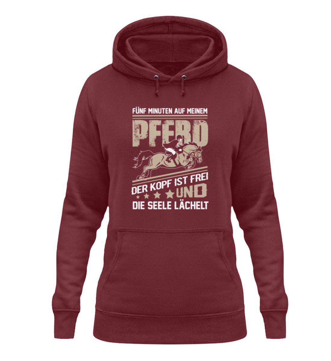 5 Minuten Pferd · Damen Hoodie-Damen Hoodie-Burgundy-XS-Agrarstarz