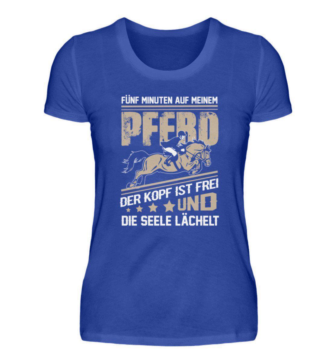 5 Minuten Pferd · Damen T-Shirt-Damen Basic T-Shirt-Neon Blue-S-Agrarstarz