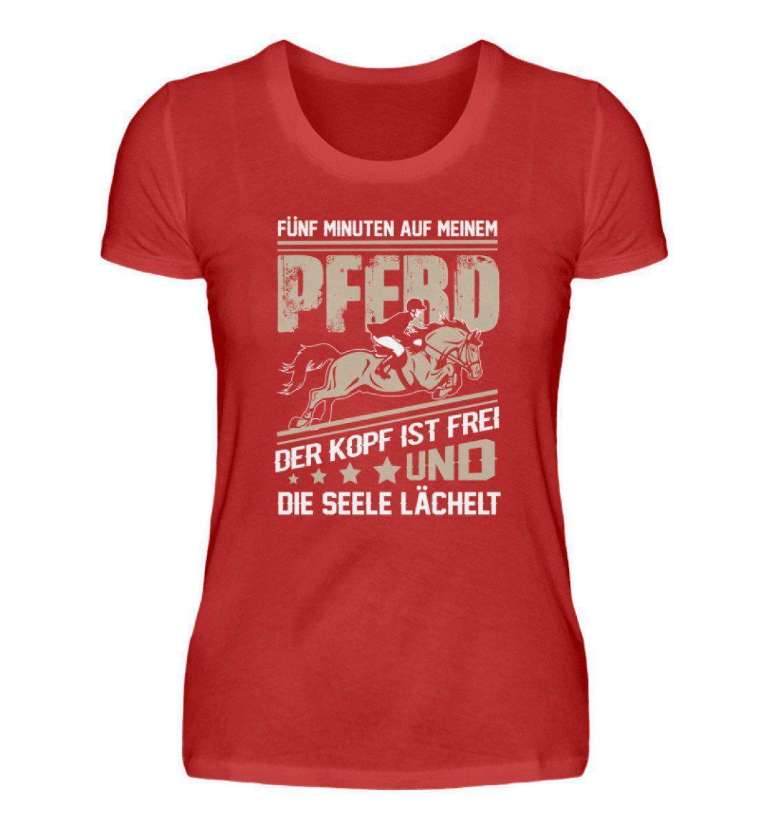 5 Minuten Pferd · Damen T-Shirt-Damen Basic T-Shirt-Red-S-Agrarstarz