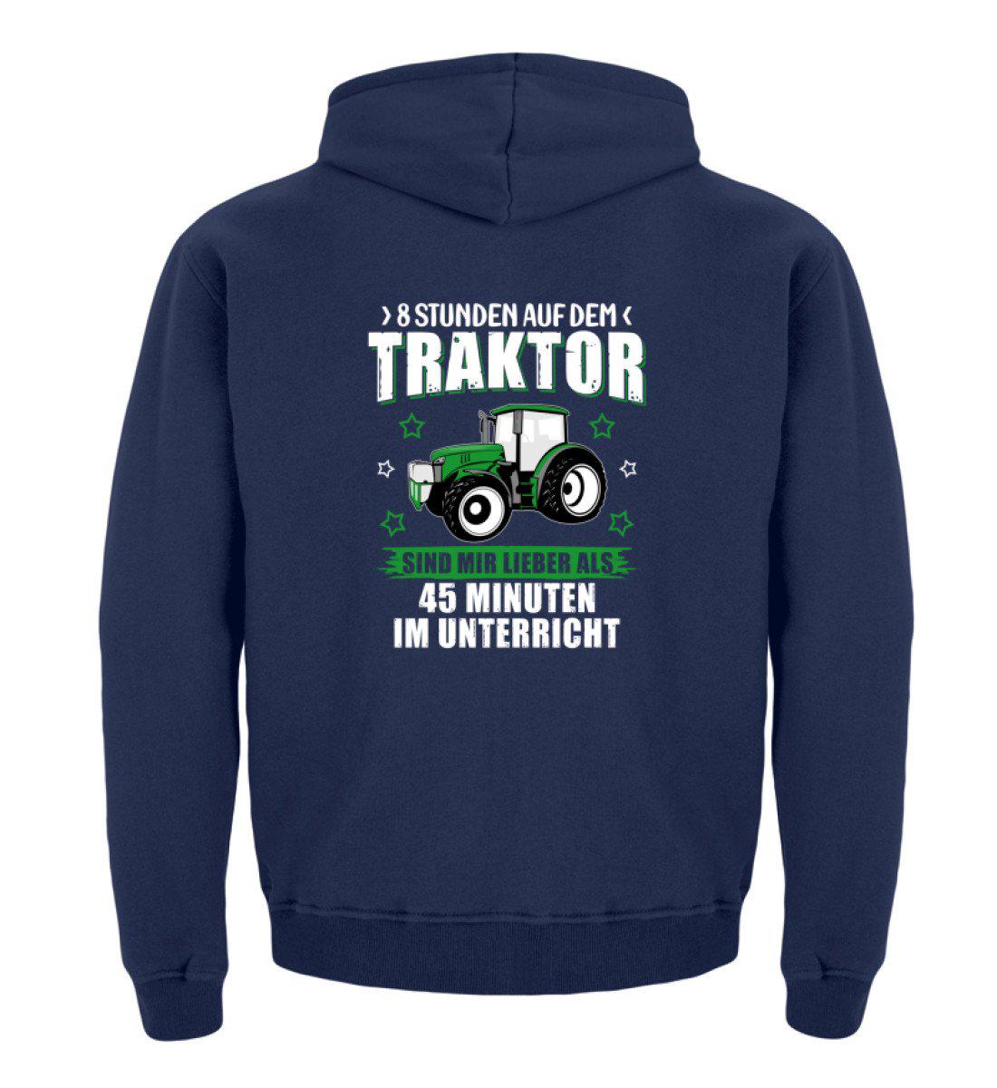 Acht Stunden Traktor · Kinder Kapuzenpullover Hoodie-Kinder Hoodie-New French Navy-12/14 (152/164)-Agrarstarz