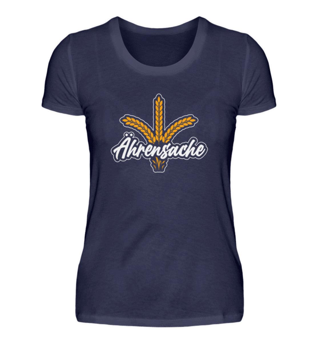 Ährensache · Damen T-Shirt-Damen Basic T-Shirt-Navy-S-Agrarstarz