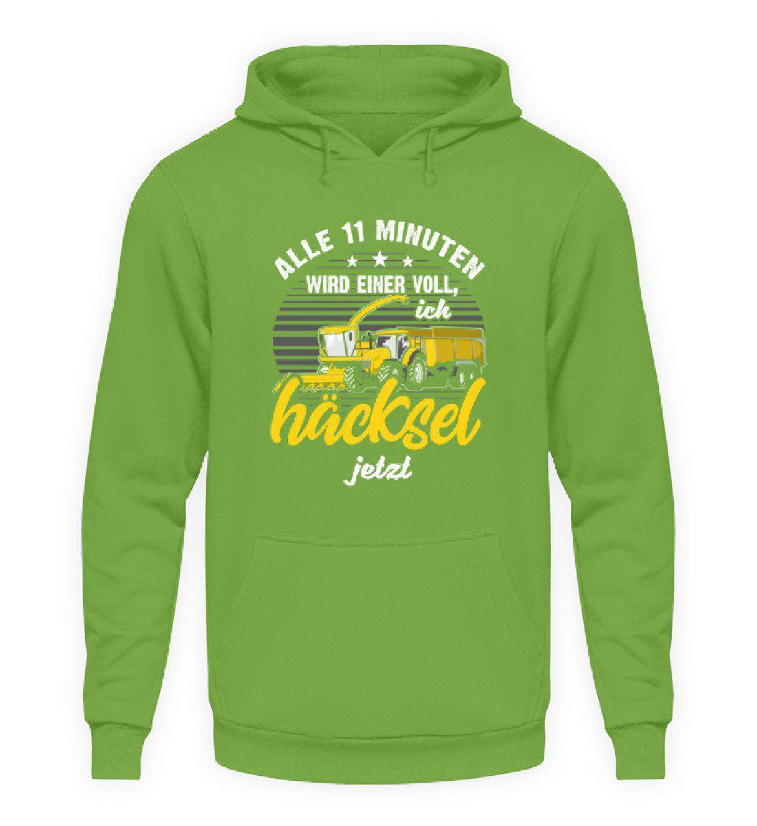 Alle 11 Minuten häckseln · Unisex Kapuzenpullover Hoodie-Unisex Hoodie-LimeGreen-S-Agrarstarz