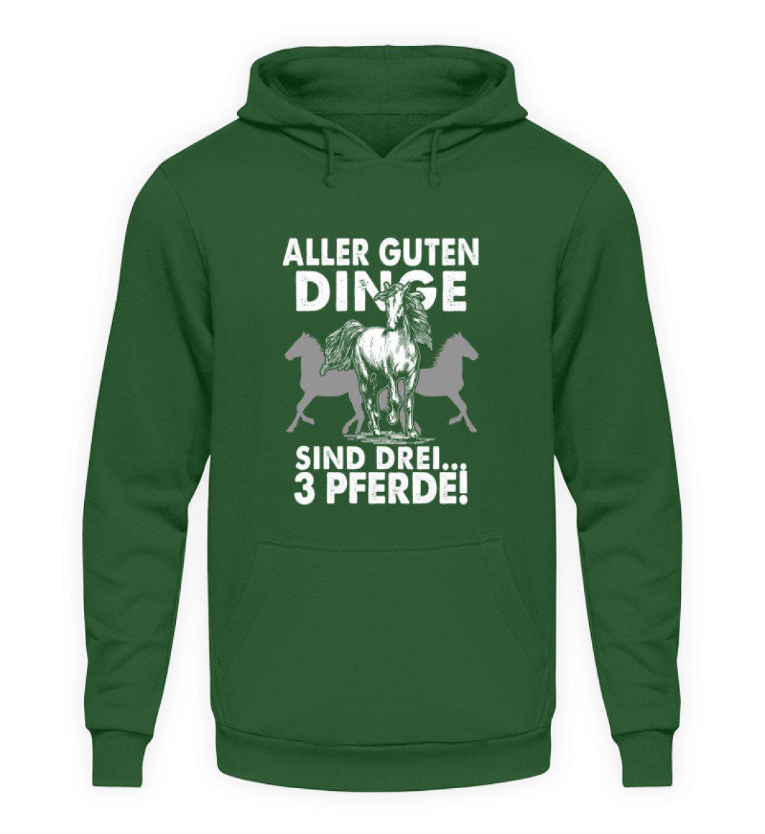 Aller guten Dinge sind 3 Pferde · Unisex Kapuzenpullover Hoodie-Unisex Hoodie-Bottle Green-S-Agrarstarz