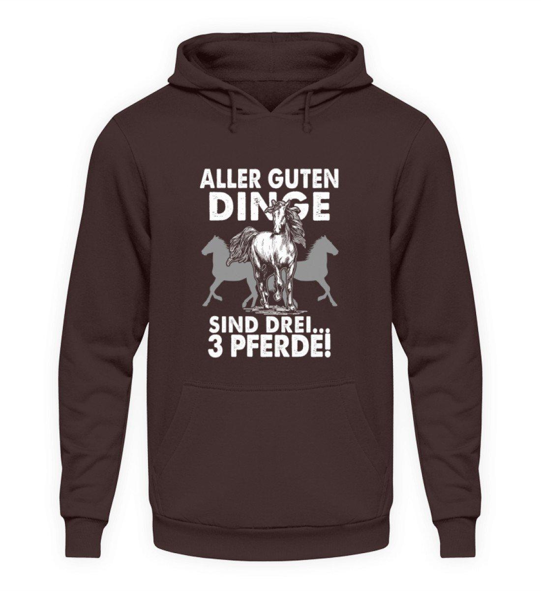 Aller guten Dinge sind 3 Pferde · Unisex Kapuzenpullover Hoodie-Unisex Hoodie-Hot Chocolate-S-Agrarstarz