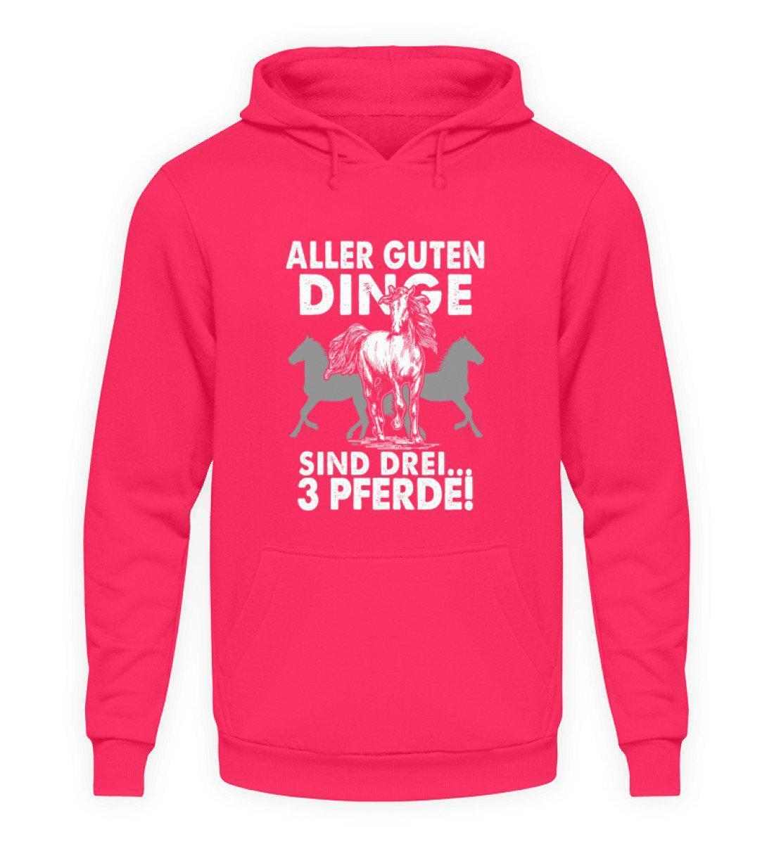 Aller guten Dinge sind 3 Pferde · Unisex Kapuzenpullover Hoodie-Unisex Hoodie-Hot Pink-S-Agrarstarz