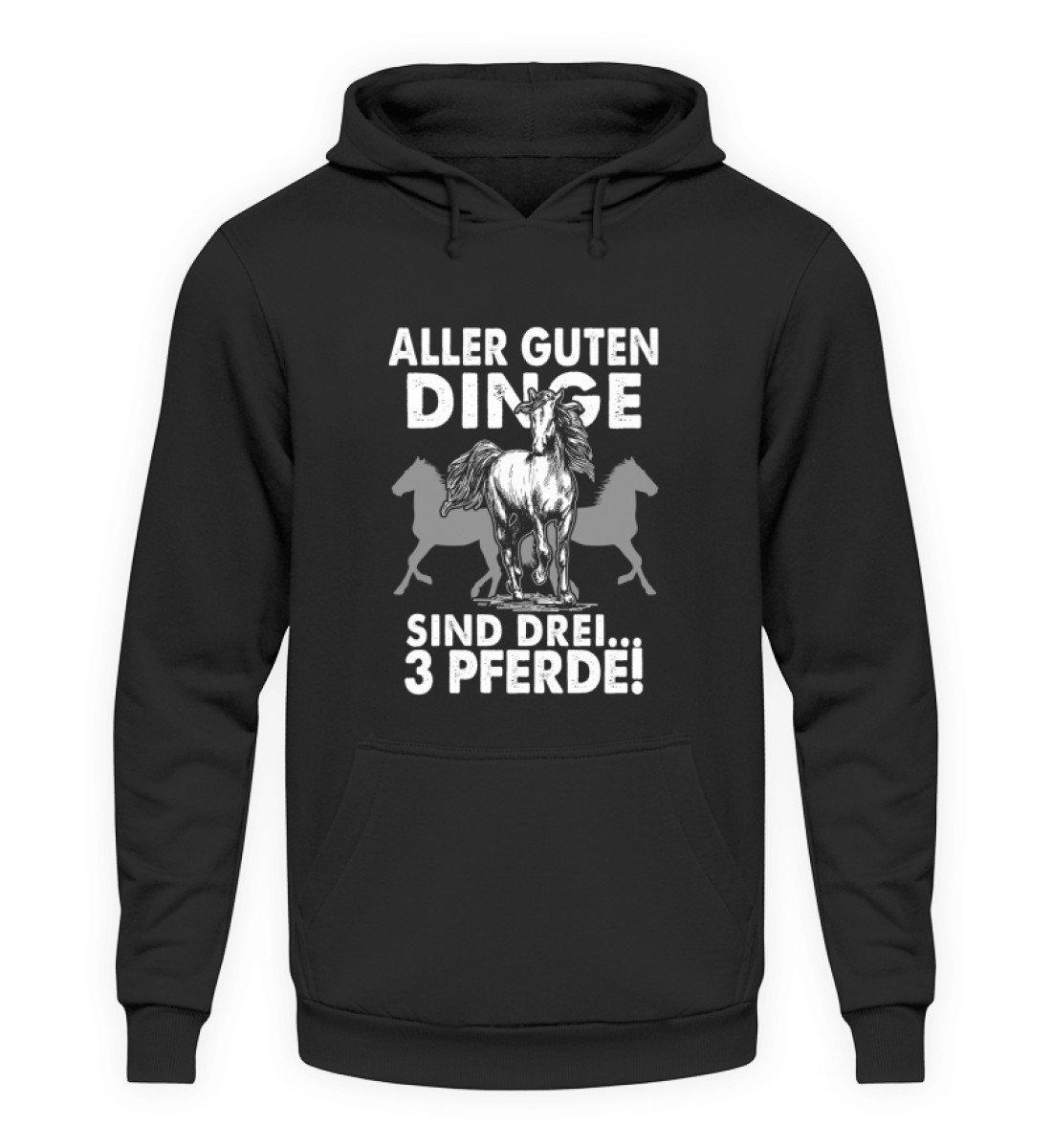 Aller guten Dinge sind 3 Pferde · Unisex Kapuzenpullover Hoodie-Unisex Hoodie-Jet Black-S-Agrarstarz