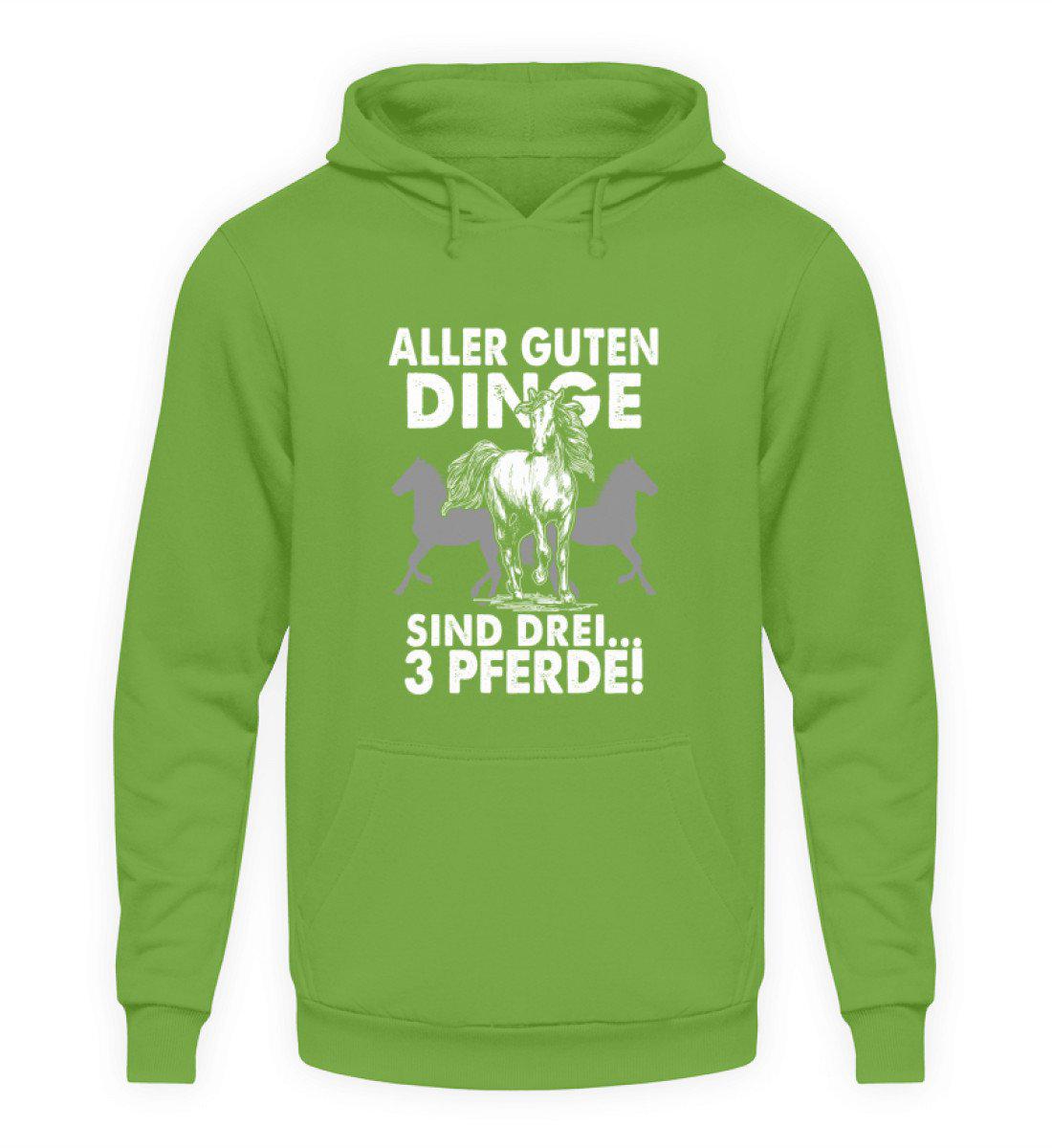 Aller guten Dinge sind 3 Pferde · Unisex Kapuzenpullover Hoodie-Unisex Hoodie-LimeGreen-S-Agrarstarz