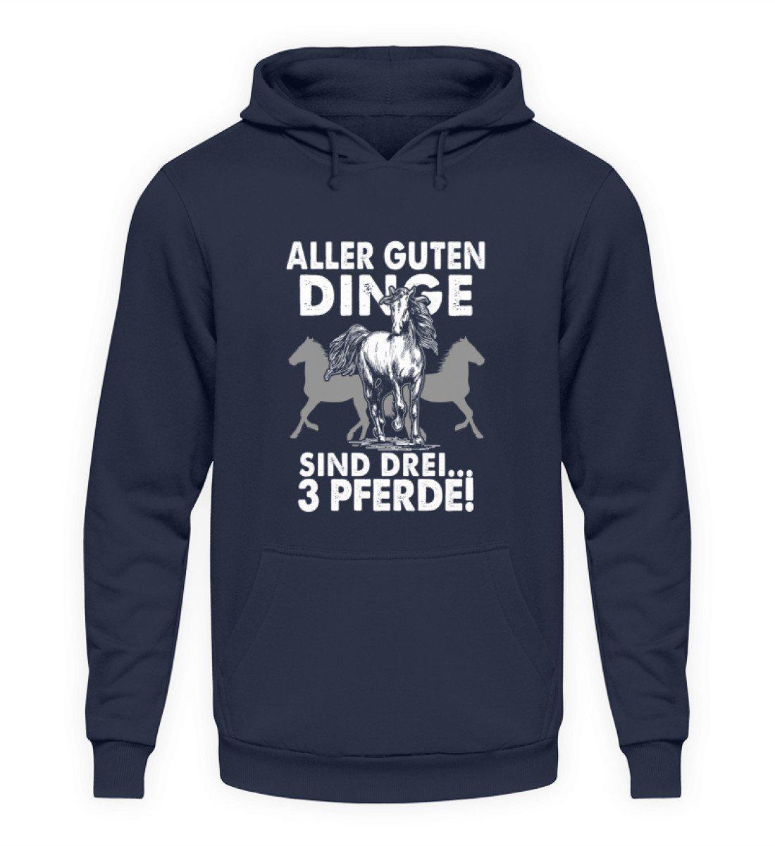 Aller guten Dinge sind 3 Pferde · Unisex Kapuzenpullover Hoodie-Unisex Hoodie-Oxford Navy-S-Agrarstarz