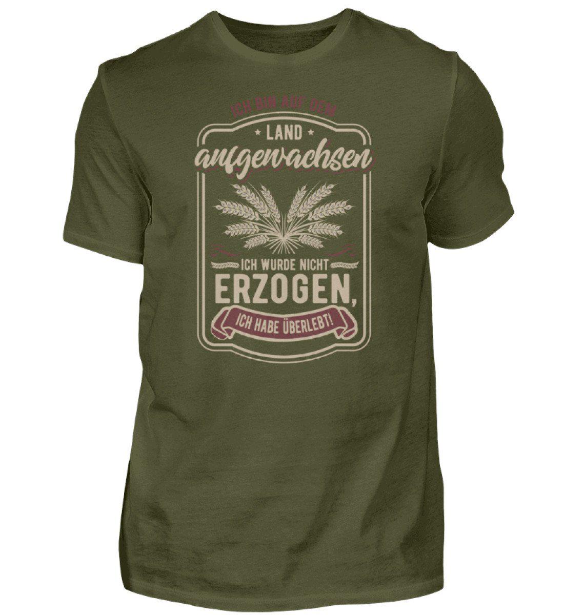 Auf dem Land aufgewachsen · Herren T-Shirt-Herren Basic T-Shirt-Urban Khaki-S-Agrarstarz