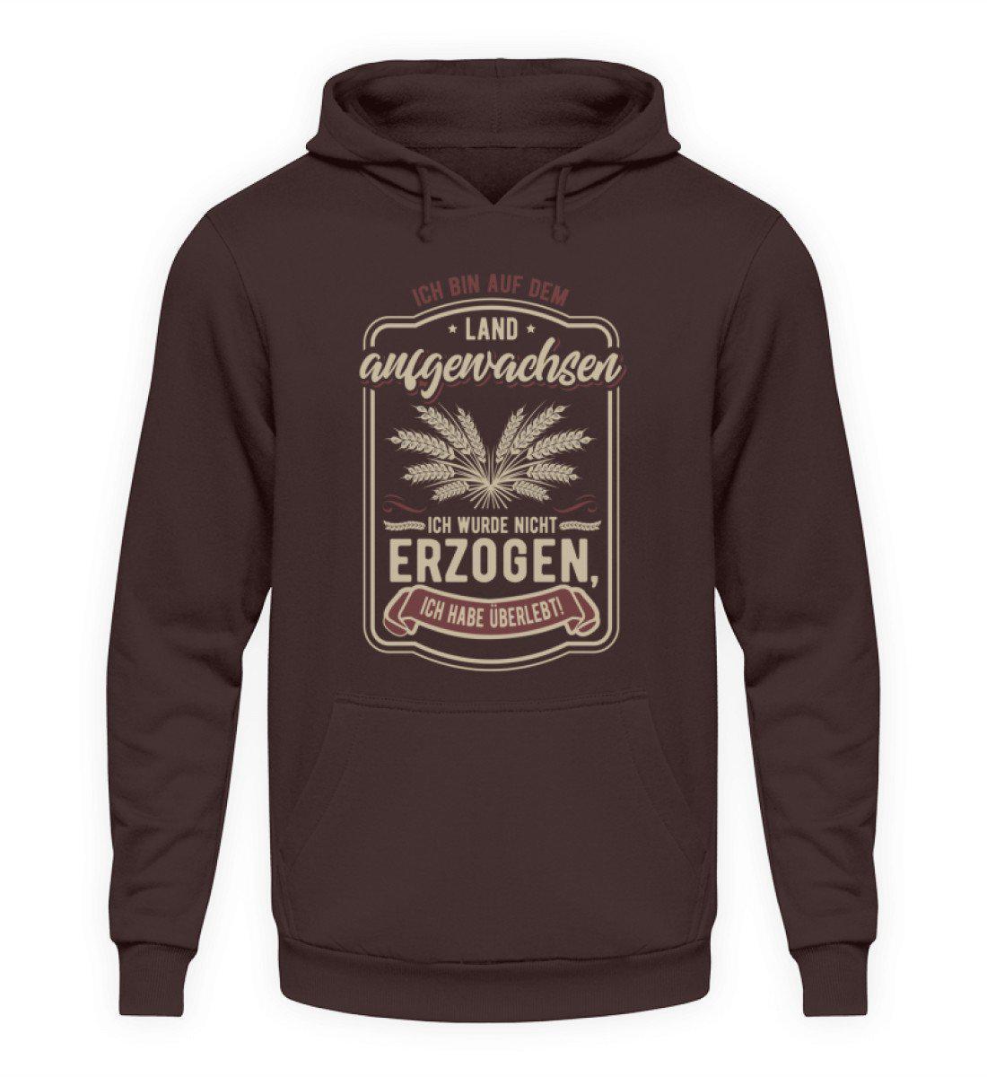 Auf dem Land aufgewachsen · Unisex Kapuzenpullover Hoodie-Unisex Hoodie-Hot Chocolate-L-Agrarstarz