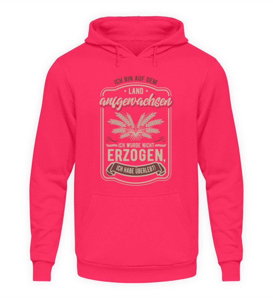 Auf dem Land aufgewachsen · Unisex Kapuzenpullover Hoodie-Unisex Hoodie-Hot Pink-L-Agrarstarz