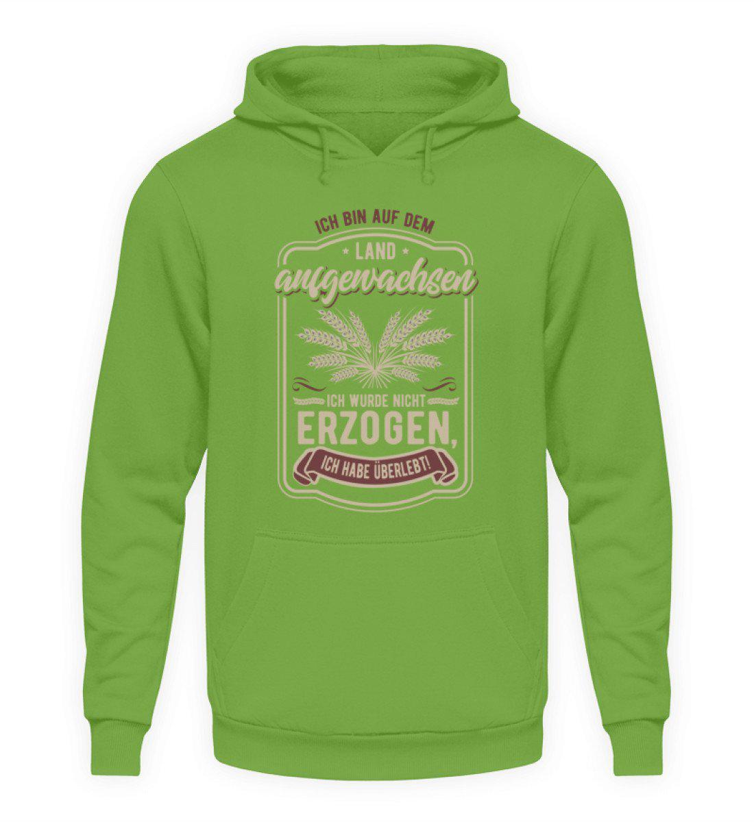 Auf dem Land aufgewachsen · Unisex Kapuzenpullover Hoodie-Unisex Hoodie-LimeGreen-L-Agrarstarz