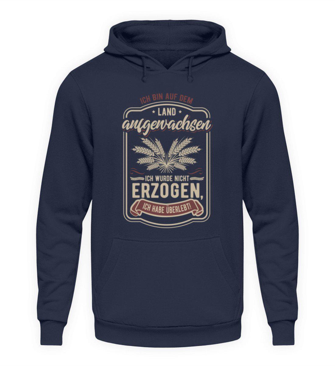 Auf dem Land aufgewachsen · Unisex Kapuzenpullover Hoodie-Unisex Hoodie-Oxford Navy-L-Agrarstarz