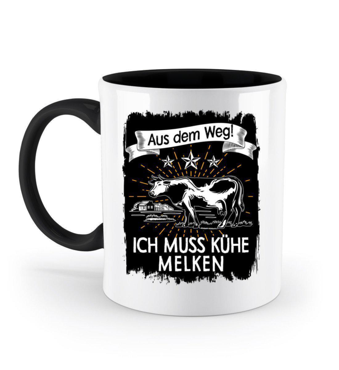 Aus dem Weg! Kühe melken · Keramik Tasse zweifarbig-Keramik Tasse Zweifarbig-Black-330ml-Agrarstarz