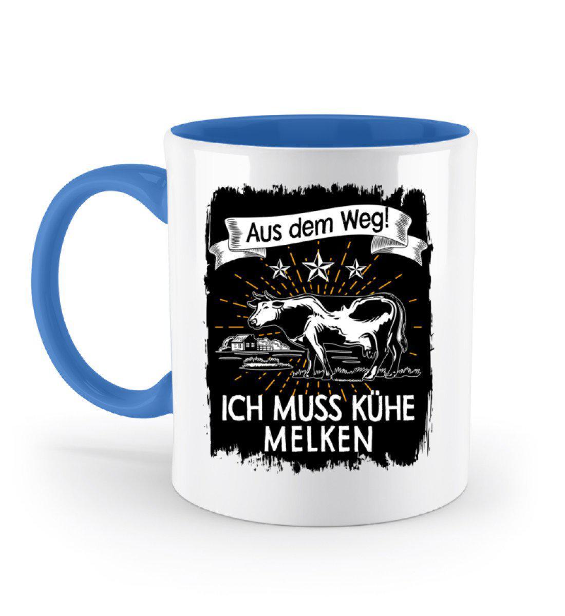Aus dem Weg! Kühe melken · Keramik Tasse zweifarbig-Keramik Tasse Zweifarbig-Blue-330ml-Agrarstarz