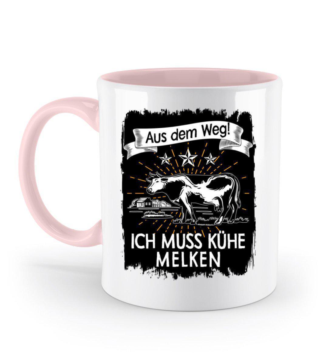 Aus dem Weg! Kühe melken · Keramik Tasse zweifarbig-Keramik Tasse Zweifarbig-Powder Pink-330ml-Agrarstarz
