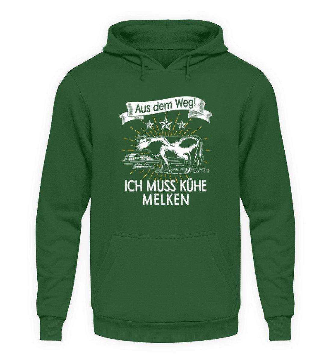 Aus dem Weg! Kühe melken · Unisex Kapuzenpullover Hoodie-Unisex Hoodie-Bottle Green-L-Agrarstarz