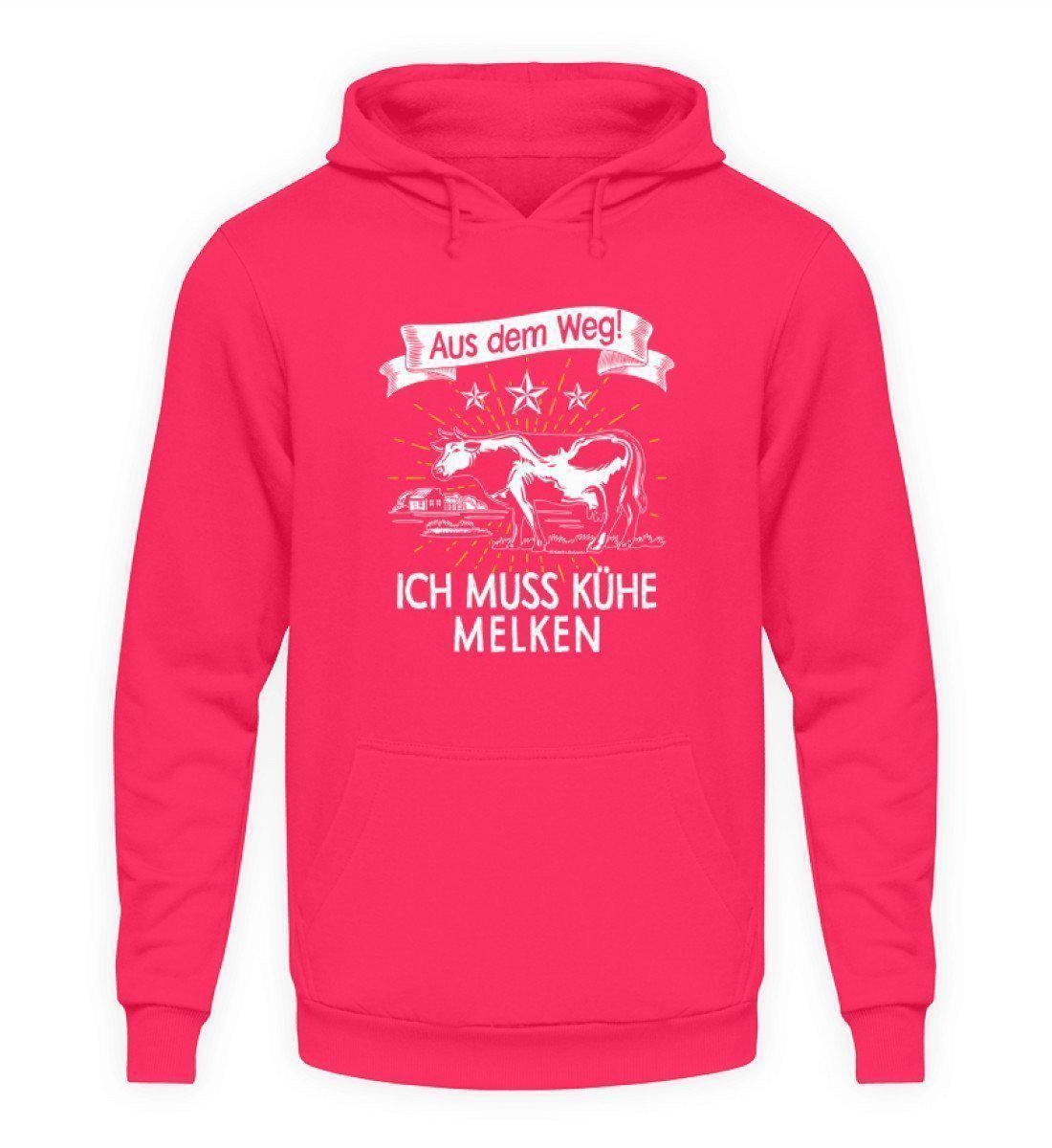 Aus dem Weg! Kühe melken · Unisex Kapuzenpullover Hoodie-Unisex Hoodie-Hot Pink-L-Agrarstarz