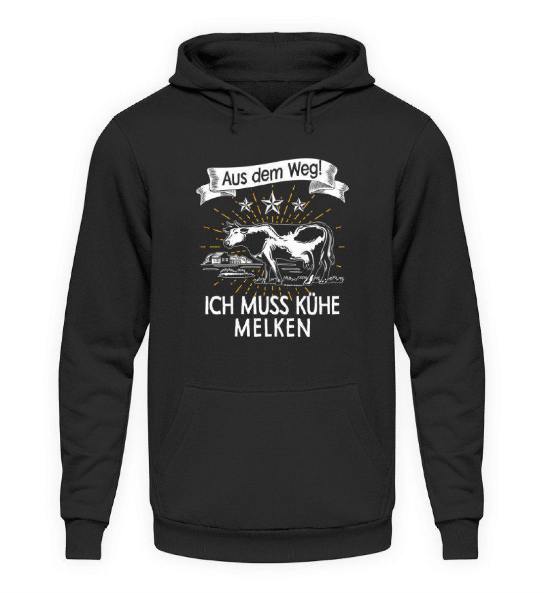 Aus dem Weg! Kühe melken · Unisex Kapuzenpullover Hoodie-Unisex Hoodie-Jet Black-L-Agrarstarz