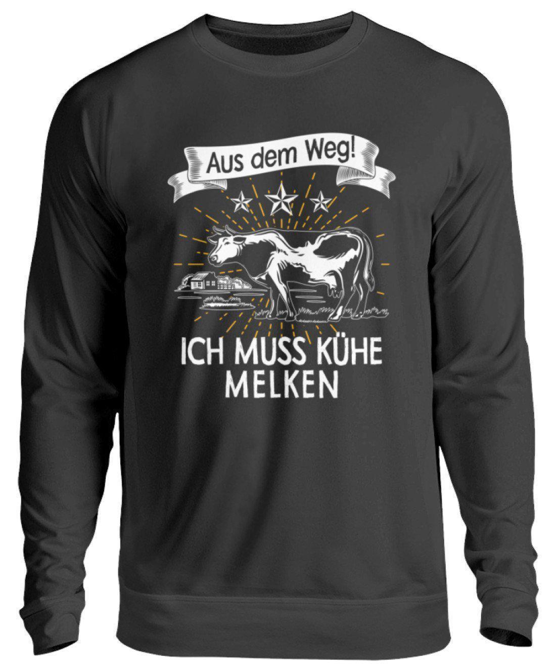 Aus dem Weg! Kühe melken · Unisex Sweatshirt Pullover-Unisex Sweatshirt-Jet Black-S-Agrarstarz