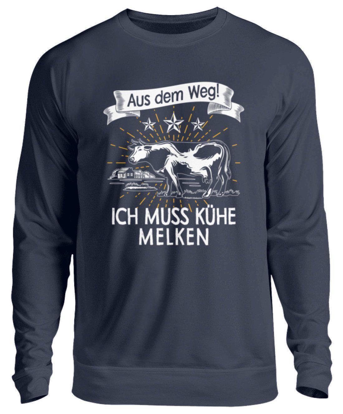 Aus dem Weg! Kühe melken · Unisex Sweatshirt Pullover-Unisex Sweatshirt-Oxford Navy-S-Agrarstarz