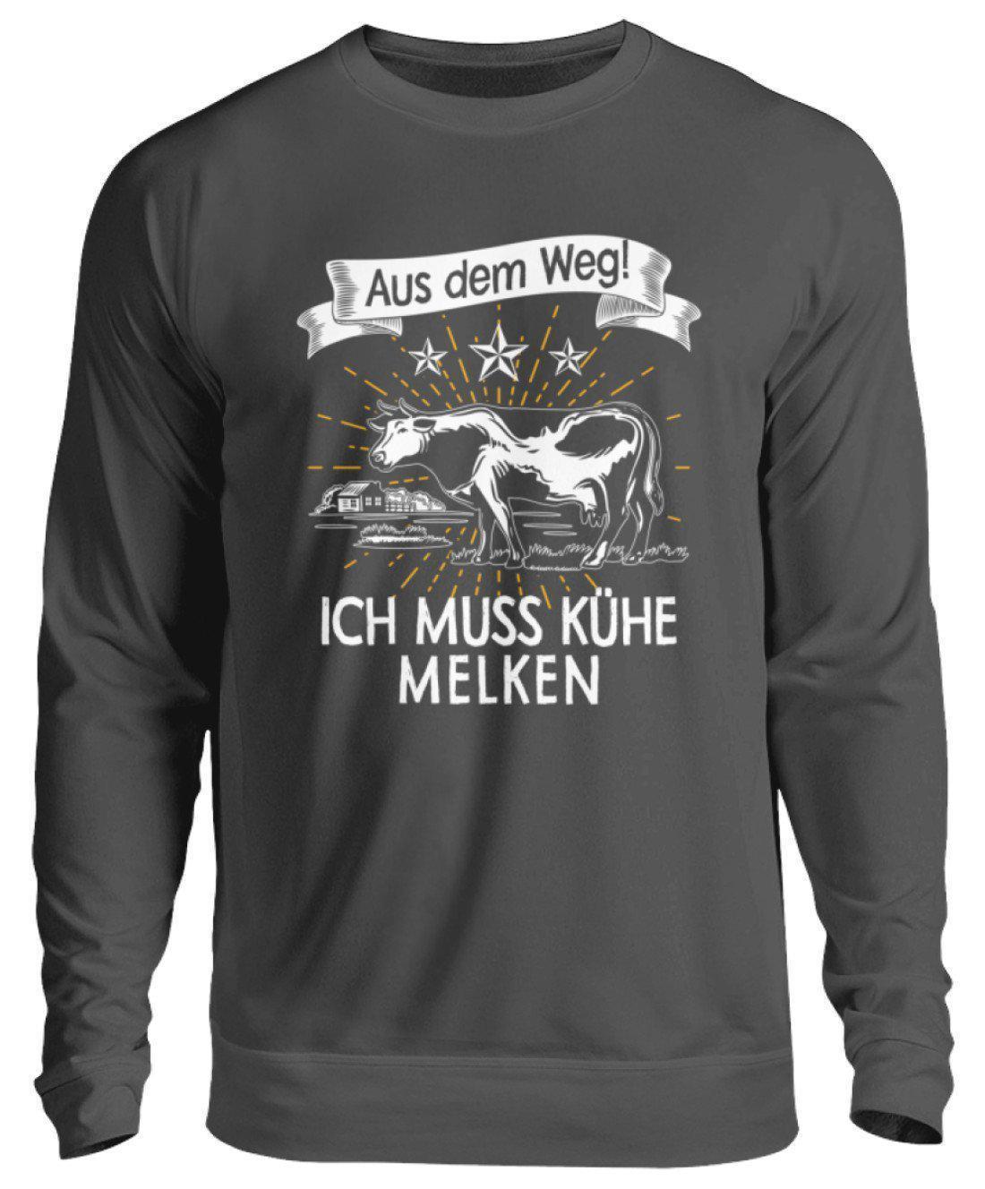 Aus dem Weg! Kühe melken · Unisex Sweatshirt Pullover-Unisex Sweatshirt-Storm Grey (Solid)-S-Agrarstarz