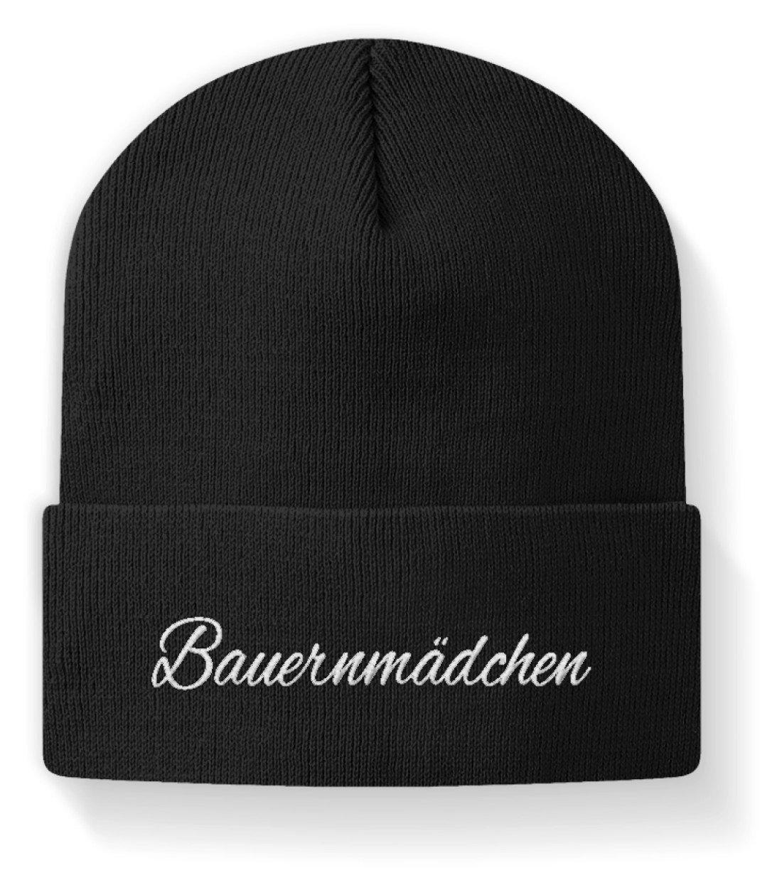 Bauernmädchen · Beanie Mütze-Beanie mit Stick-Black-M-Agrarstarz
