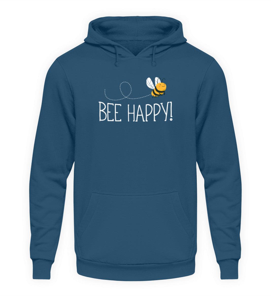 Bee Happy · Unisex Kapuzenpullover Hoodie-Unisex Hoodie-Airforce Blue-S-Agrarstarz