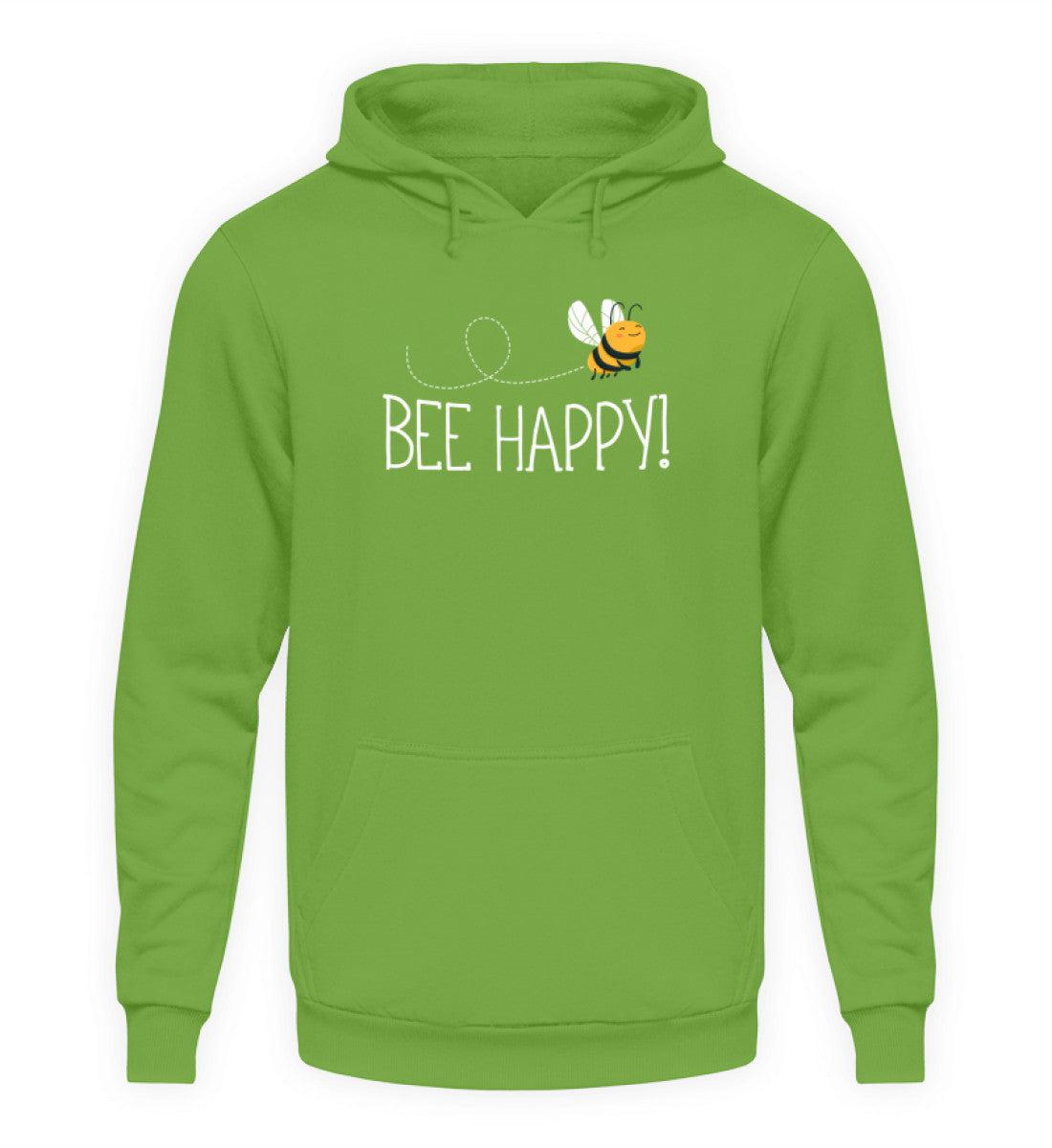 Bee Happy · Unisex Kapuzenpullover Hoodie-Unisex Hoodie-LimeGreen-S-Agrarstarz