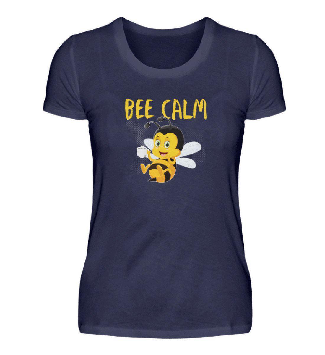 Bee calm · Damen T-Shirt-Damen Basic T-Shirt-Navy-S-Agrarstarz