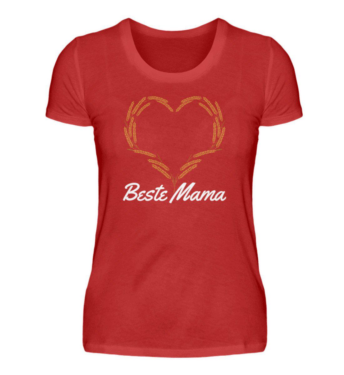 Beste Mama Weizenherz · Damen T-Shirt-Damen Basic T-Shirt-Red-S-Agrarstarz