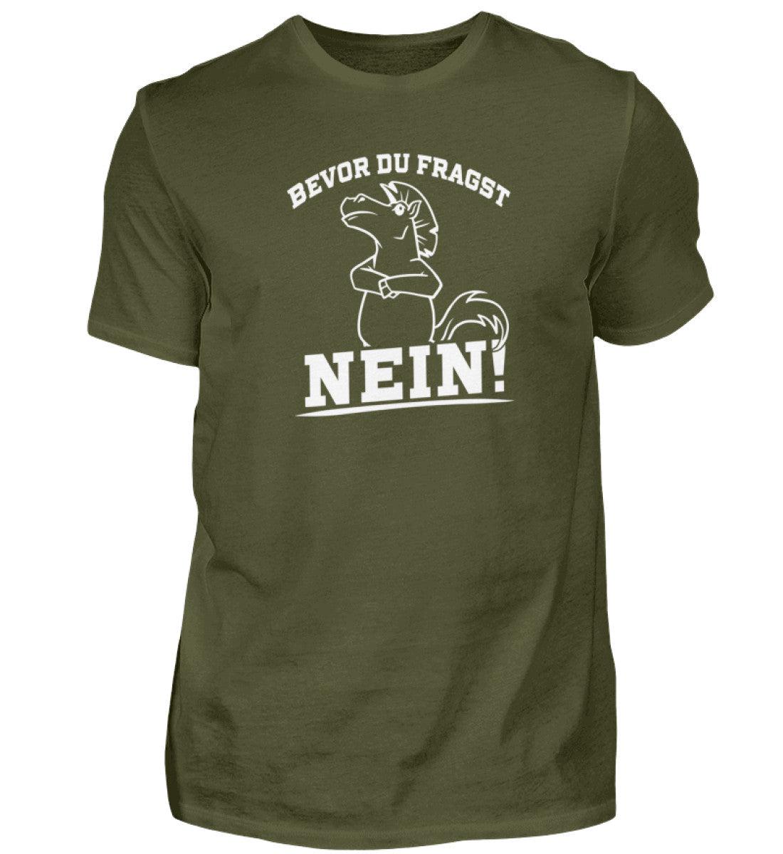 Bevor du fragst... Nein! Pferd · Herren T-Shirt-Herren Basic T-Shirt-Urban Khaki-S-Agrarstarz