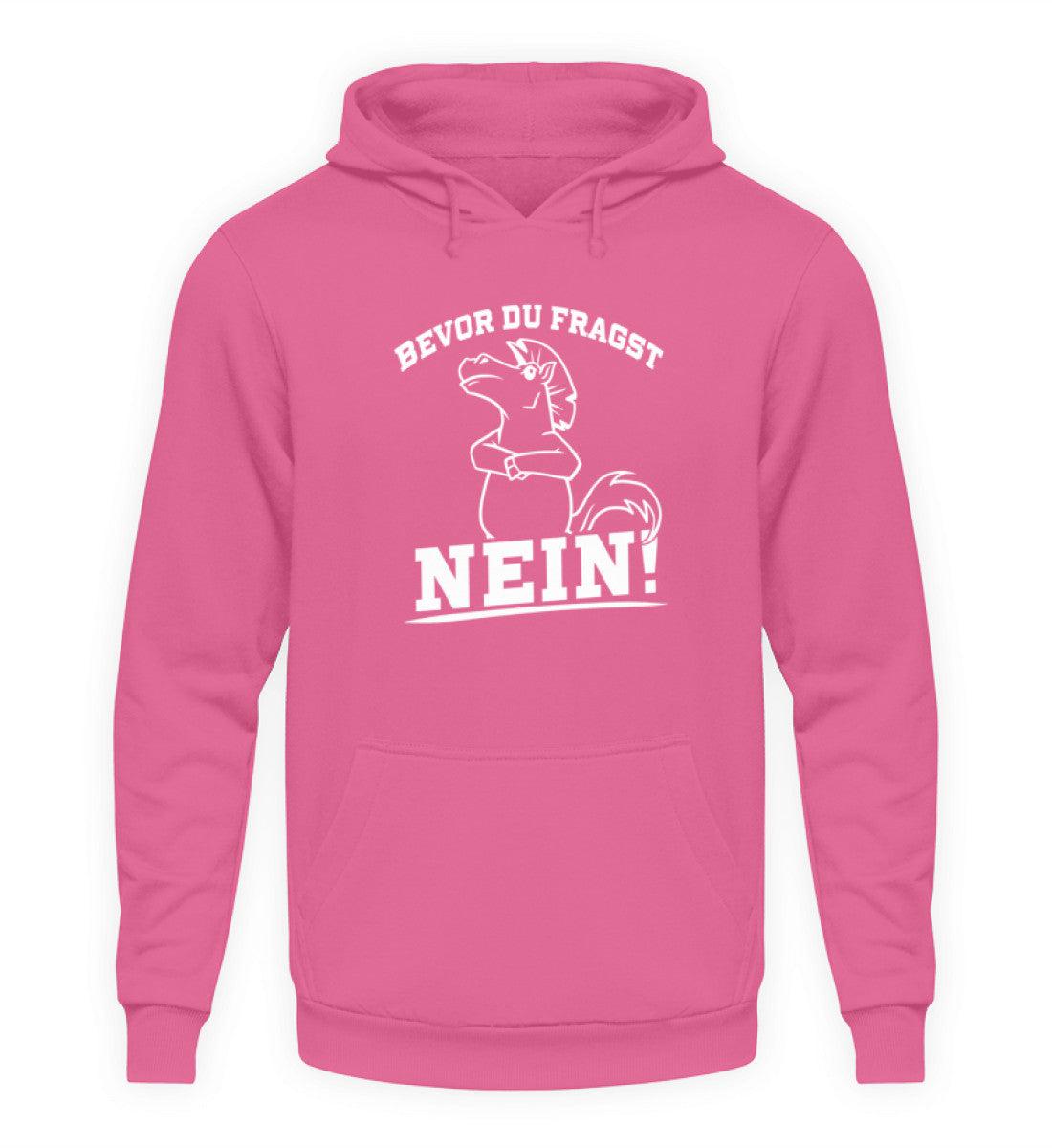 Bevor du fragst... Nein! Pferd · Unisex Kapuzenpullover Hoodie-Unisex Hoodie-Candyfloss Pink-S-Agrarstarz